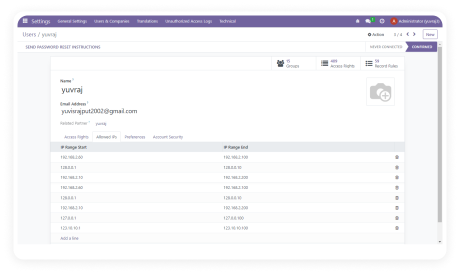 Access Restriction By IP for Odoo