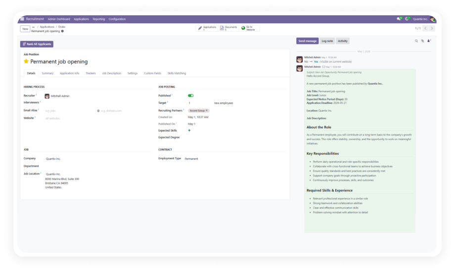 Advanced Recruitment ATS for Odoo