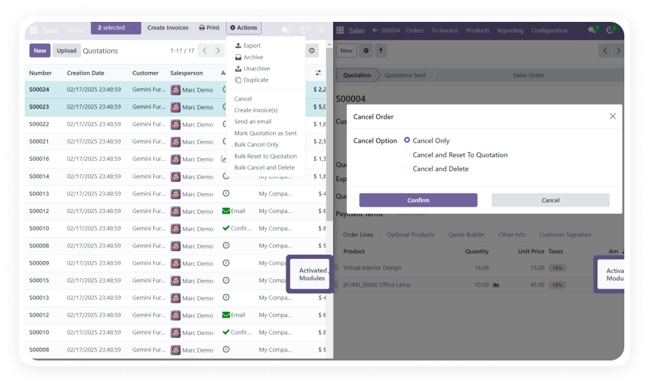 Cancel Sale Orders for Odoo