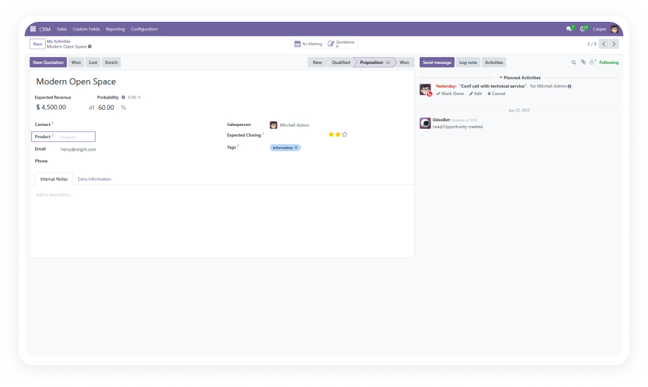 Custom Fields for Opportunity