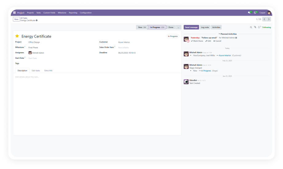 Custom Fields for Task