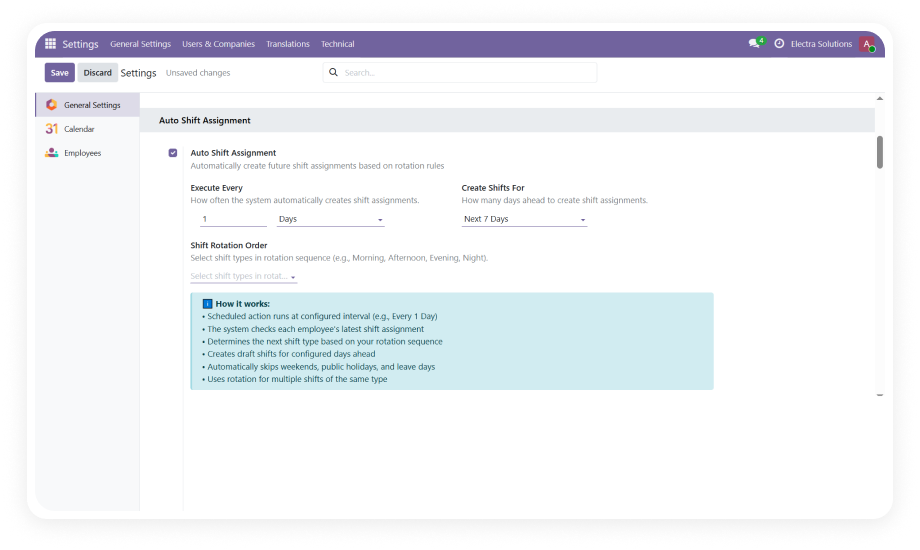 Employee Roster Scheduling System