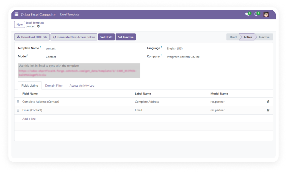 Odoo Excel Connector