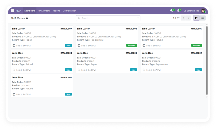 Return Merchandise Authorization (RMA)