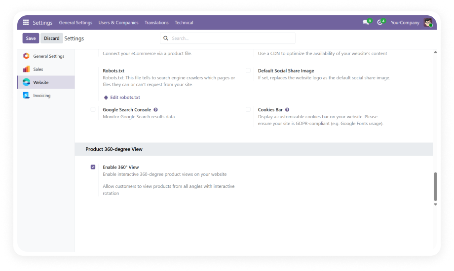 Website Product 360 View